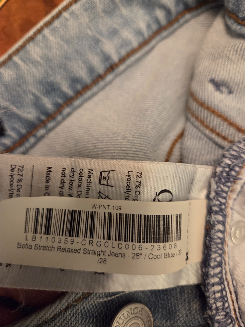 Quince Bella Strech Relaxed Straight Jeans Cool Blue Color - Picture 6 of 6